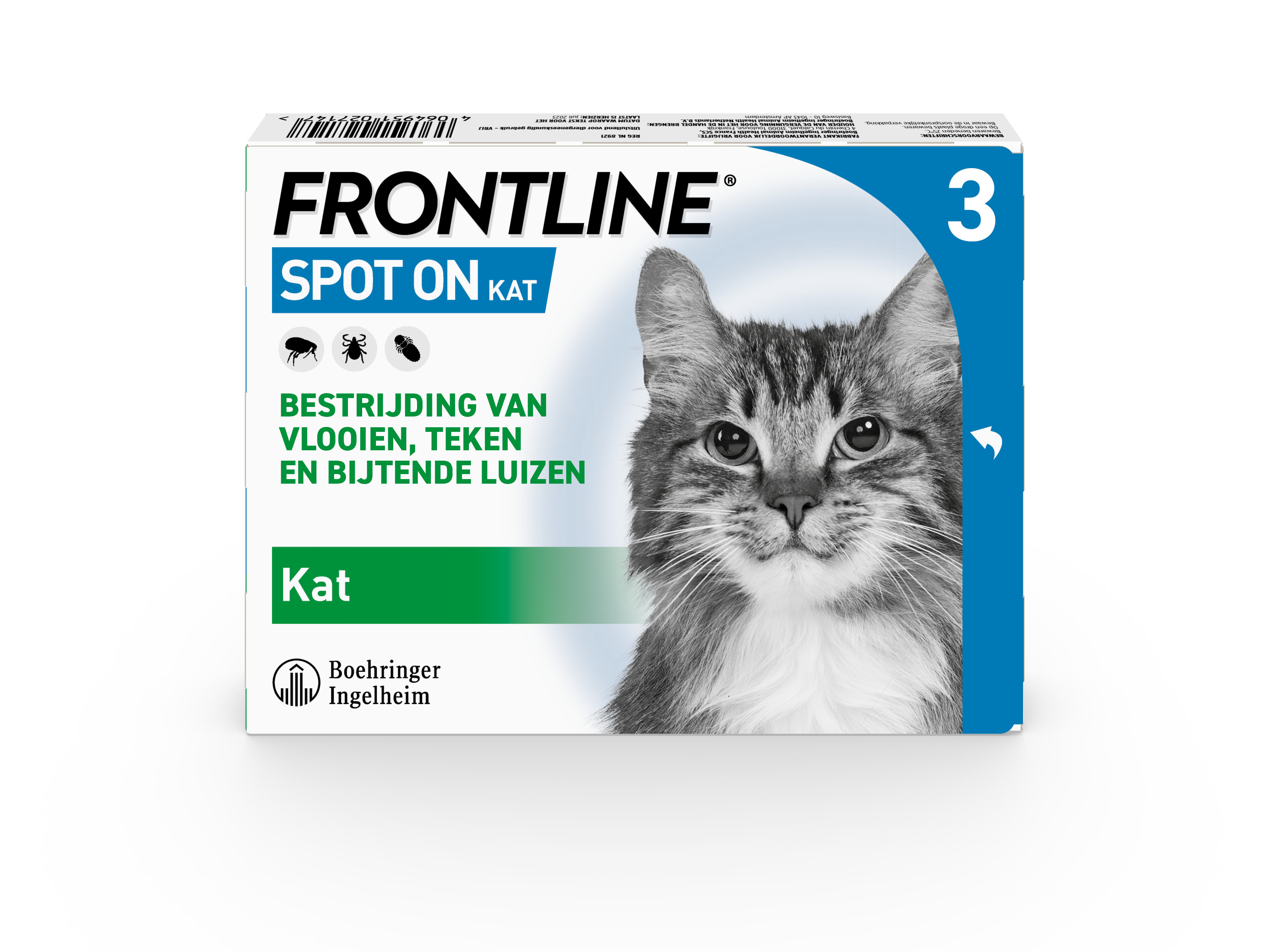 Frontline Spot On - Vlooien en tekenpipet - 3 pipetten - 3 Stuks