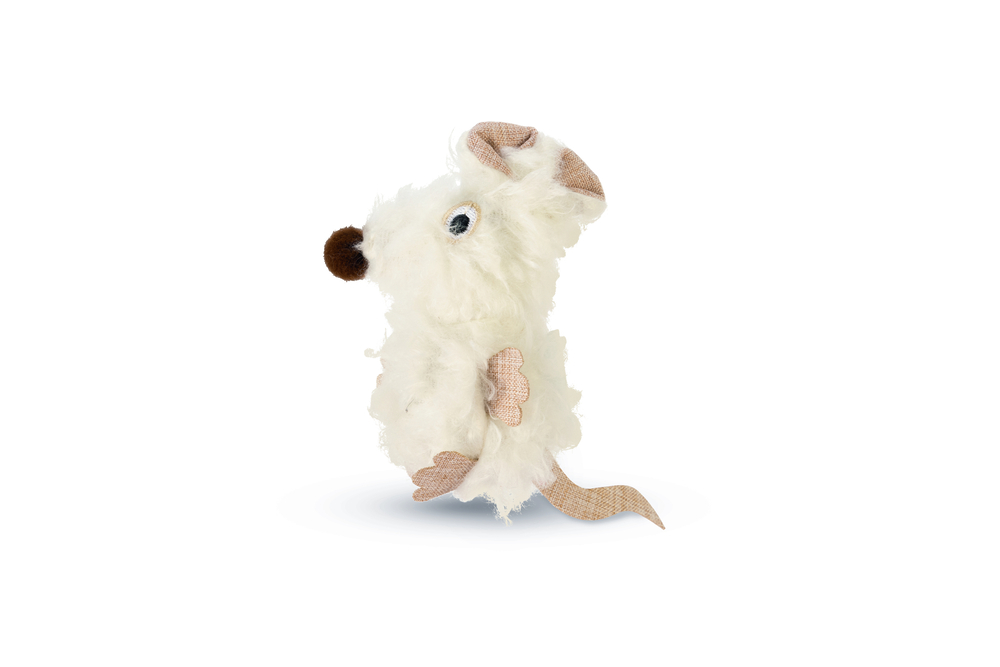 Beeztees Muis Holly  - Kattenspeeltje - Wit