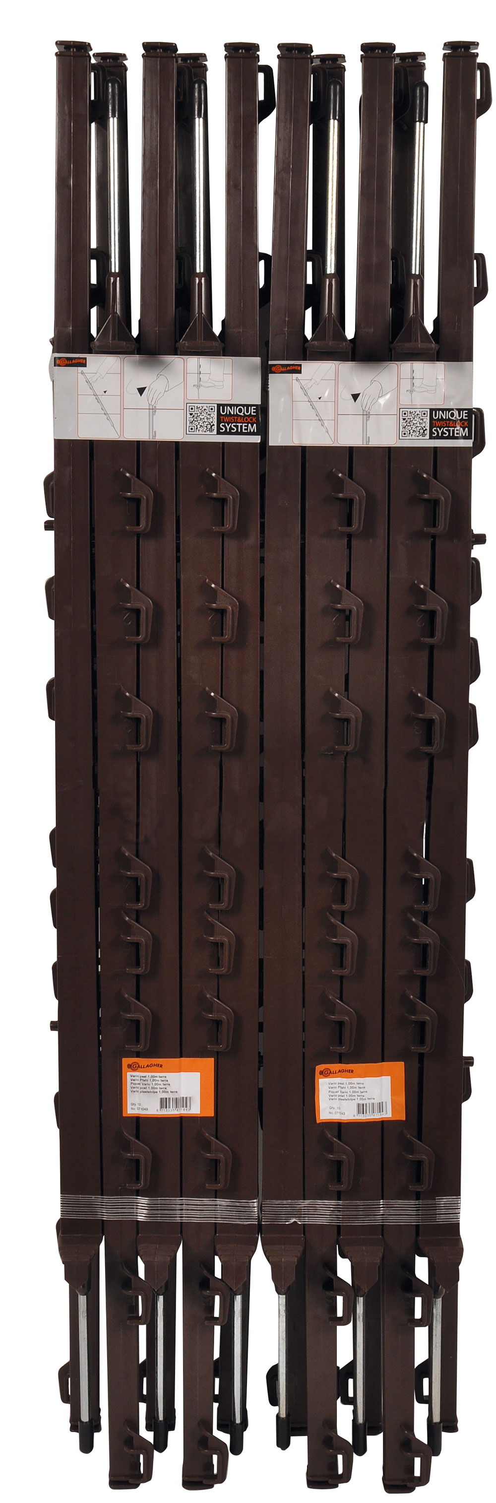 Gallagher Vario paal - Afrasteringspaal - 111 cm - 10 Stuks - Terra - 30 cm - 100 cm Gallagher Vario paal - Afrasteringspaal - 111 cm - 10 Stuks - Terra - 30 cm - 100 cm