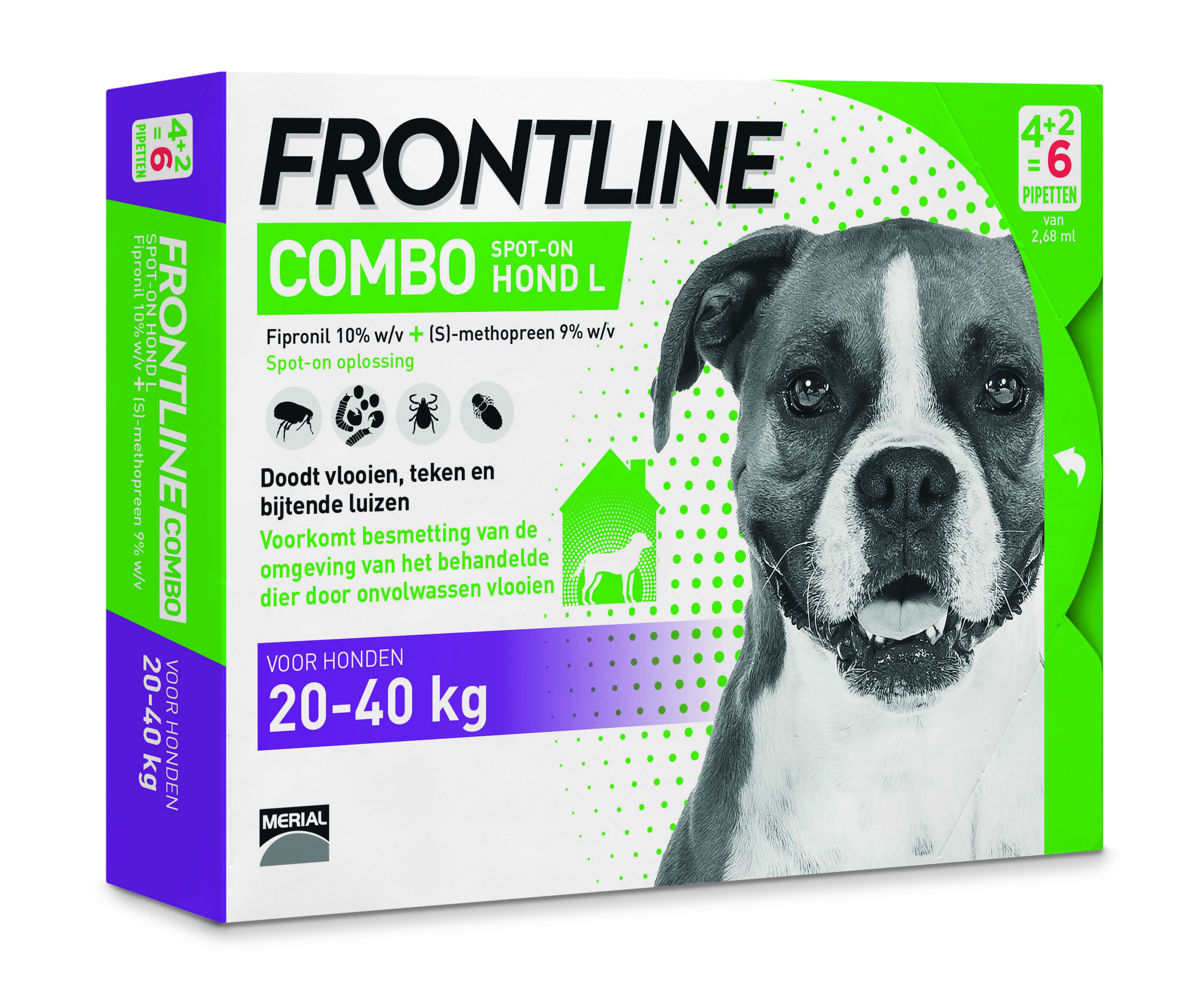 Frontline Combo Spot On - Pipet - Anti vlooien en Teken Hond - 6 pipetten - 6 Stuks - L
