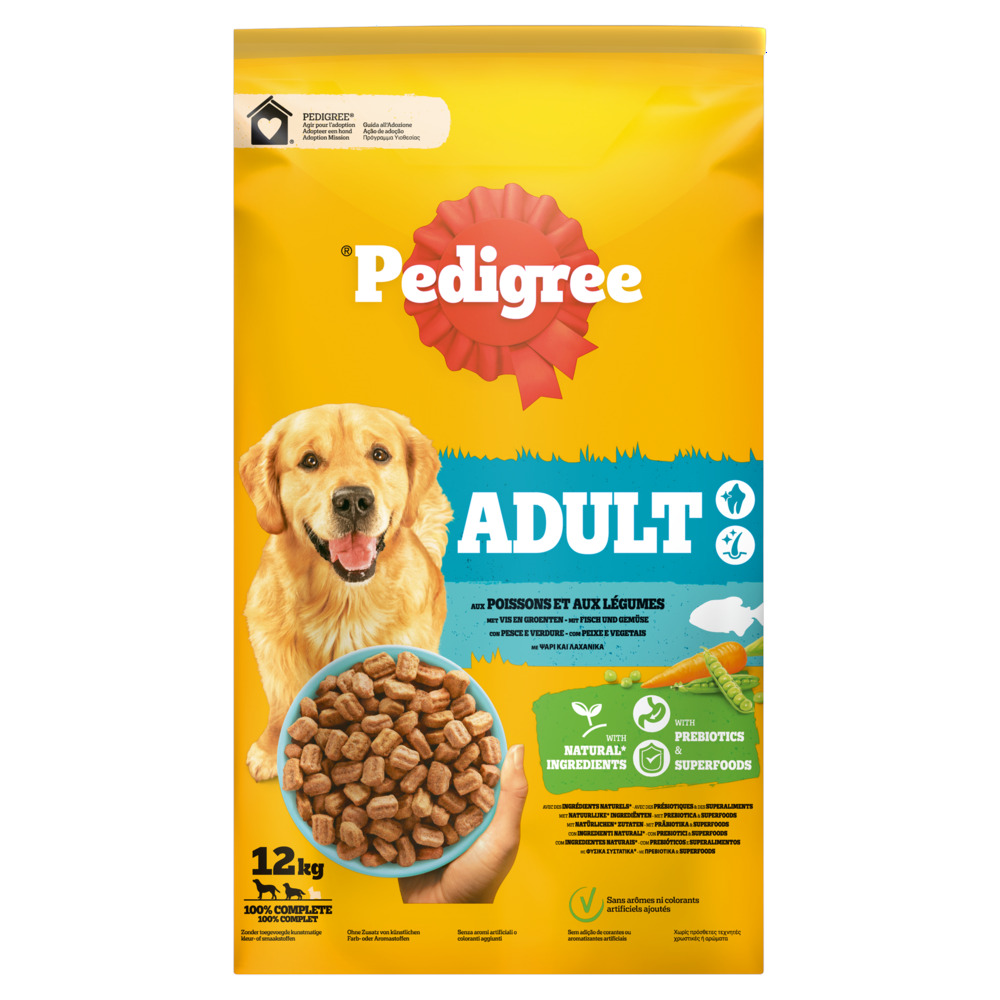 Pedigree Adult Krokante brokken - Hondenvoer - 12 Kilogram - vis