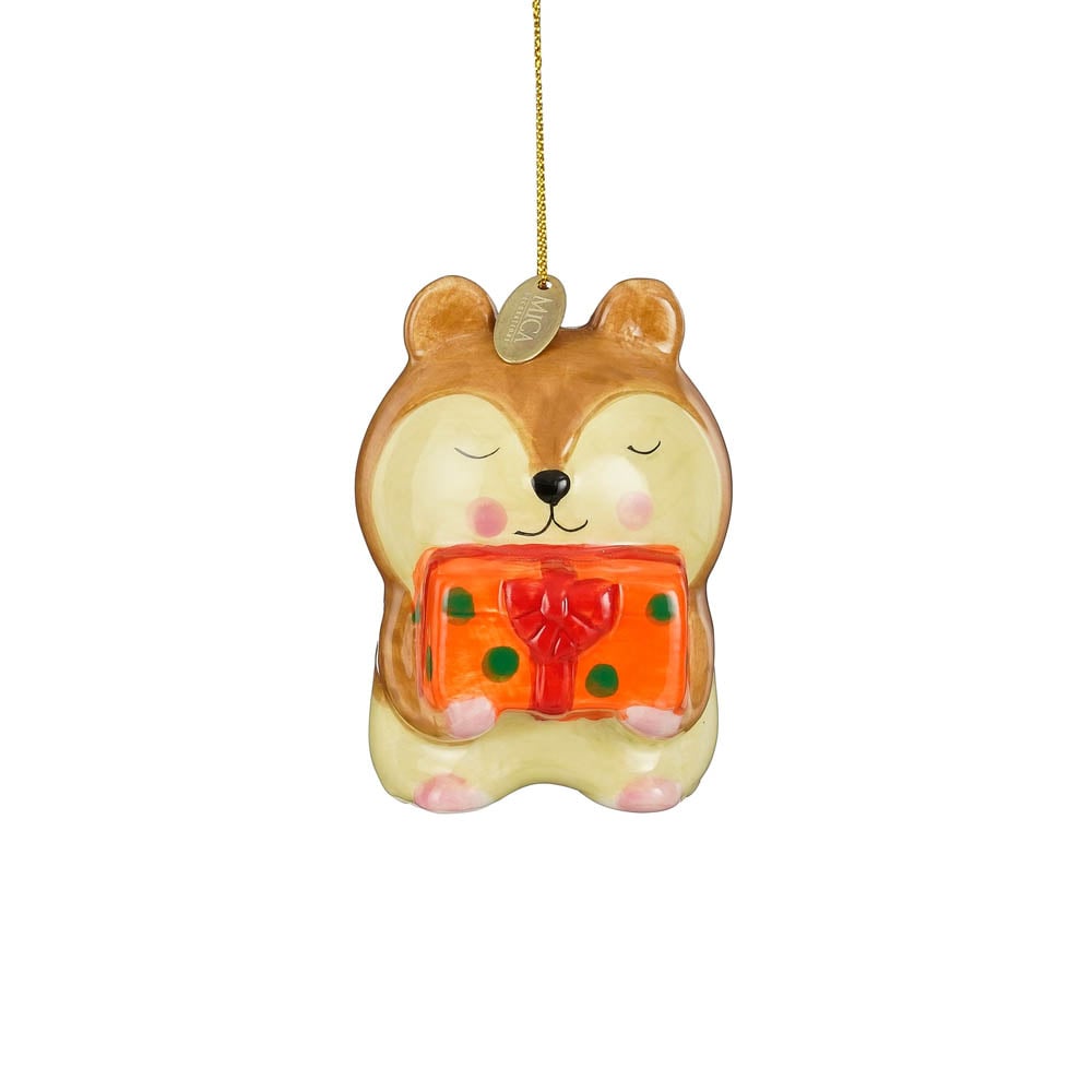 Mica Decorations Hamster - Kerstornament - Bruin - 5.5x4.5x8 cm Mica Decorations Hamster - Kerstornament - Bruin - 5.5x4.5x8 cm