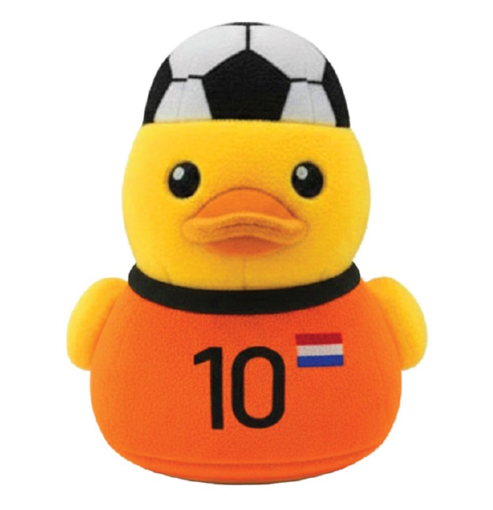 Fuzzyard badeend Holland - Hondenspeelgoed. - Geel - 17x15x13 cm