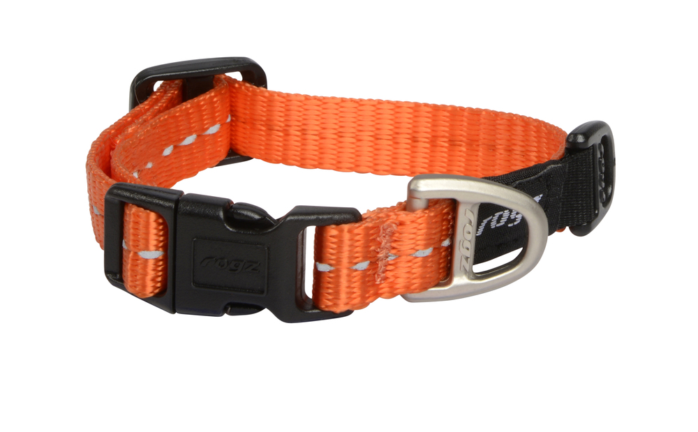 Rogz Utility - Halsband Hond - oranje - 16 tot 22 cm