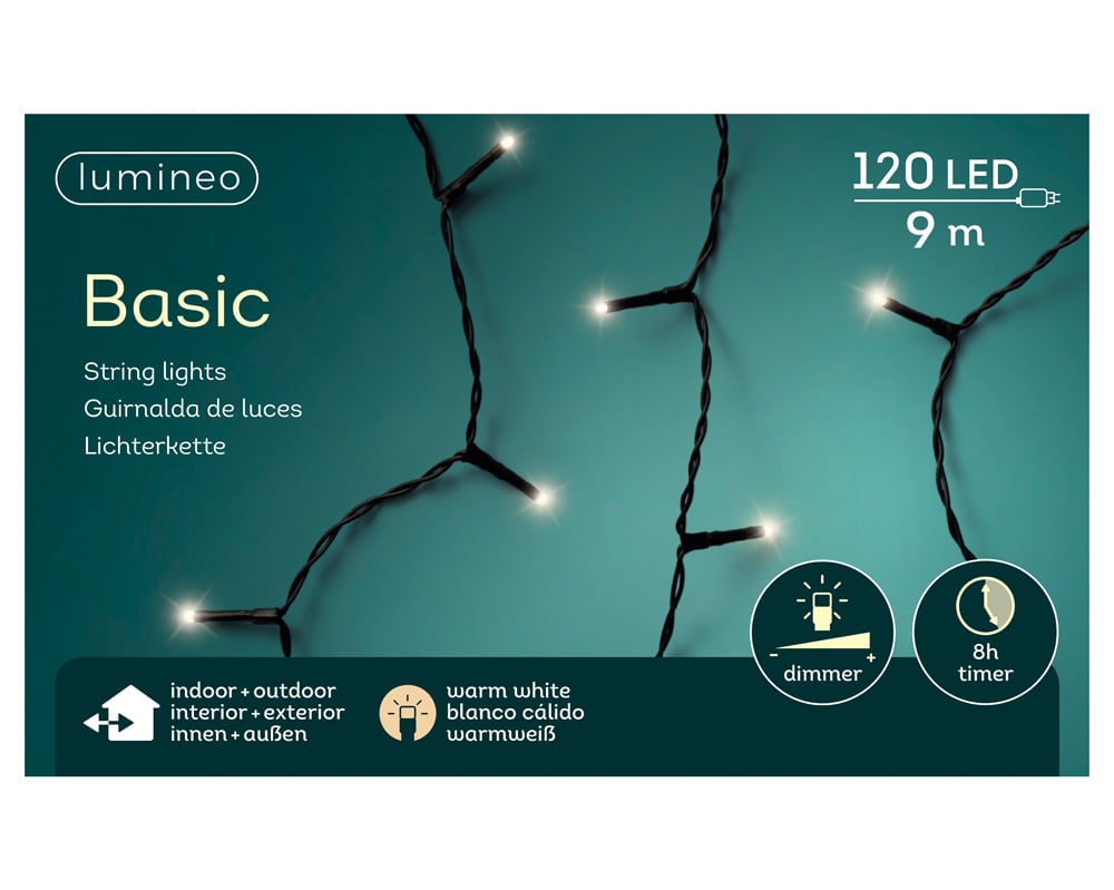 Lumineo Basic - Kerstboomverlichting - 120 - Warm wit - 900 cm Lumineo Basic - Kerstboomverlichting - 120 - Warm wit - 900 cm