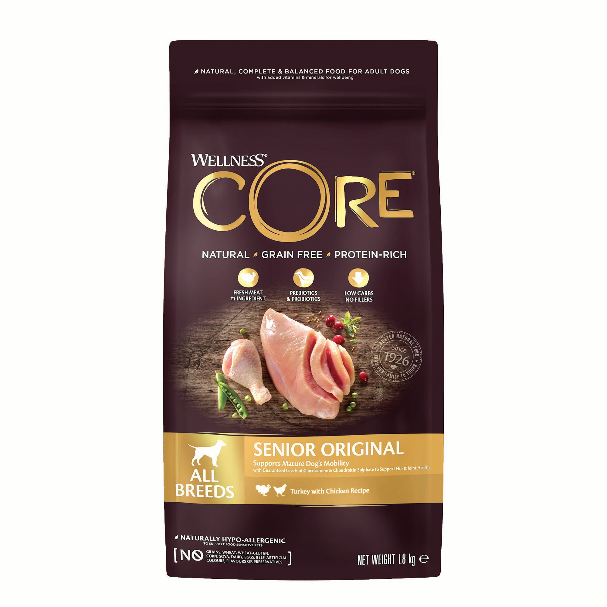 Wellness CORE Senior Original All Breeds - Hondenvoer - 1.8 Kilogram - kip
