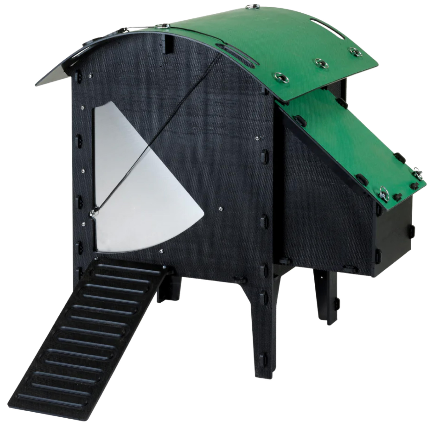 Nestera Lodge - Kippenhok - 2 tot 4 kippen - Zwart/Groen - Rechts - S