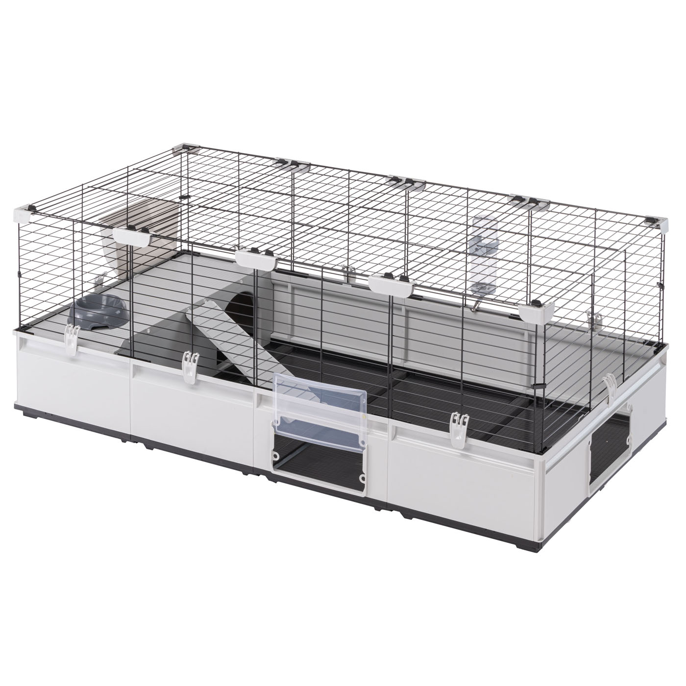Ferplast Modulair 3 - Konijnenkooi - Grijs / Zwart - 75x144x44 cm Ferplast Modulair 3 - Konijnenkooi - Grijs / Zwart - 75x144x44 cm