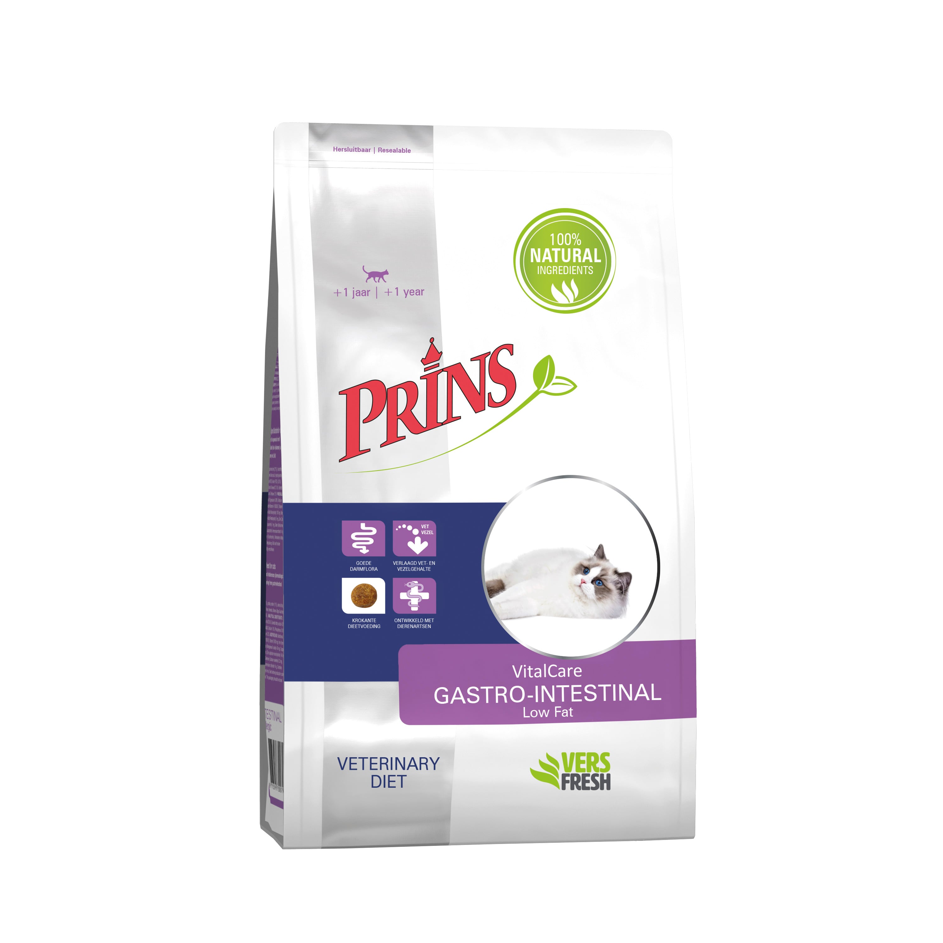 Prins Dieet VitalCare Gastro-Intestinal - Kattenvoer veterinair - 5 Kilogram - zalm