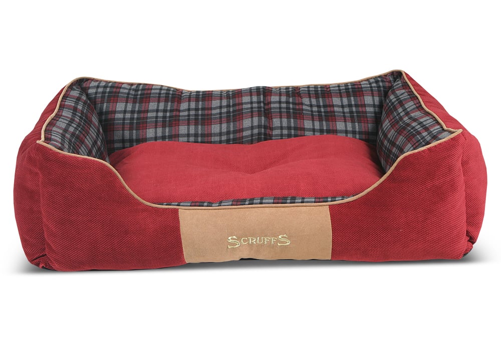 Scruffs Highland Box Bed - Hondenmand - rood - 1x90x1 cm - Extra groot