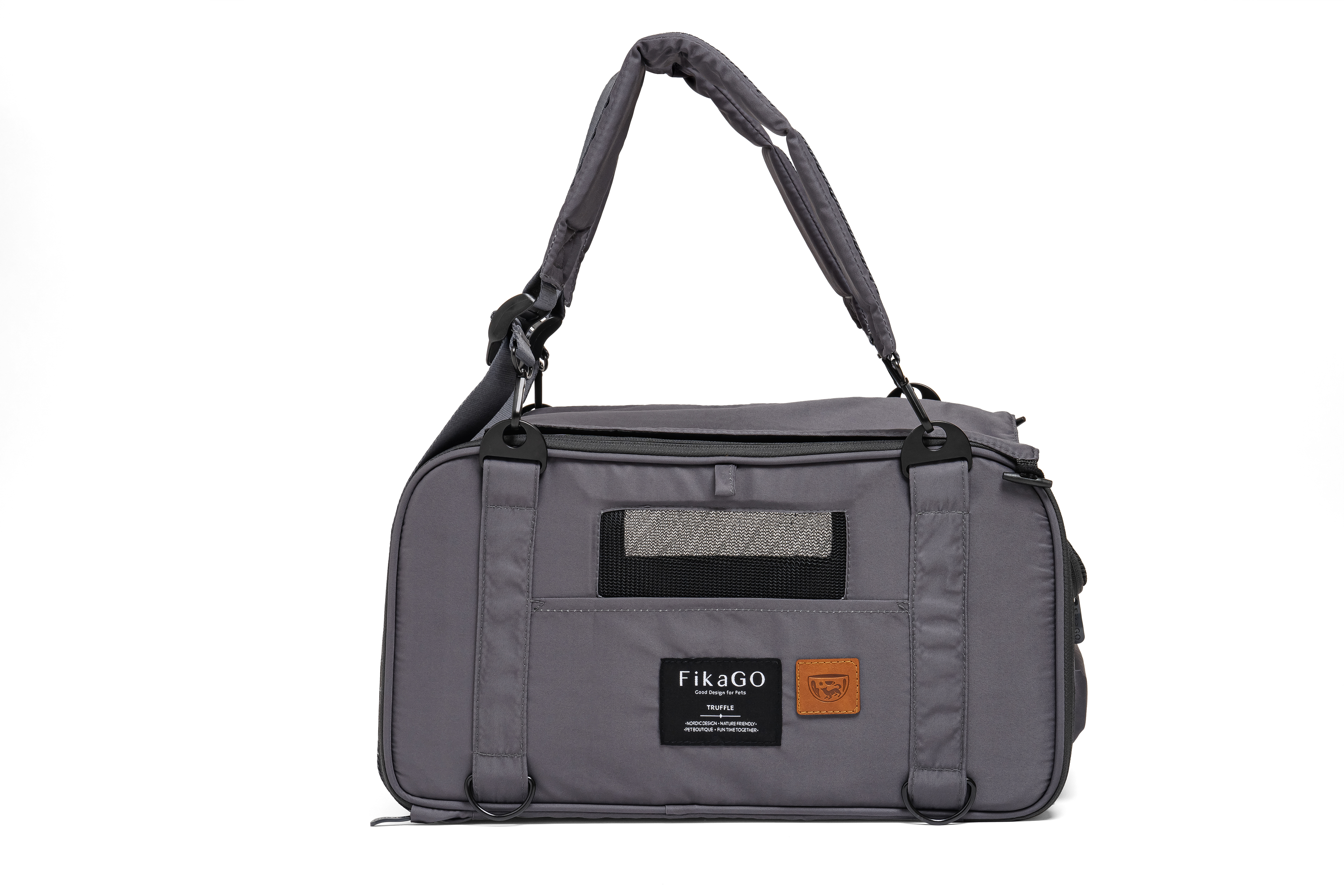 Fikago Truffle - Travel Carrier tot 5 kg- Honden draagtas - Grijs - 23x43x27 cm