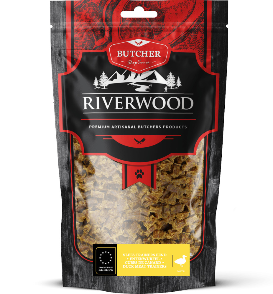 Riverwood Butcher Shop Series Trainer - Hondensnack - 150 Gram - eend