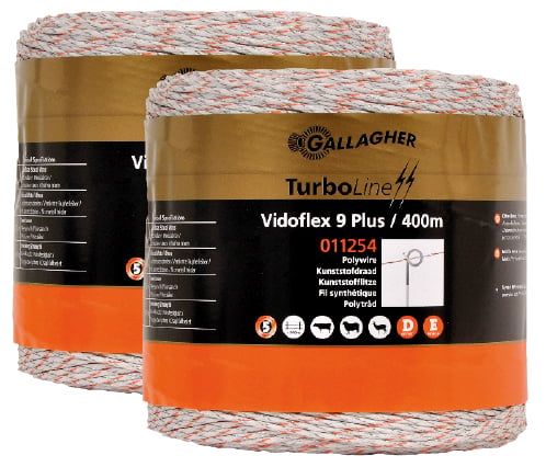 Gallagher Vidoflex 9 Turboline Plus - Duopack - 15 cm - 2 Stuks - Wit - 33 cm - 80000 cm