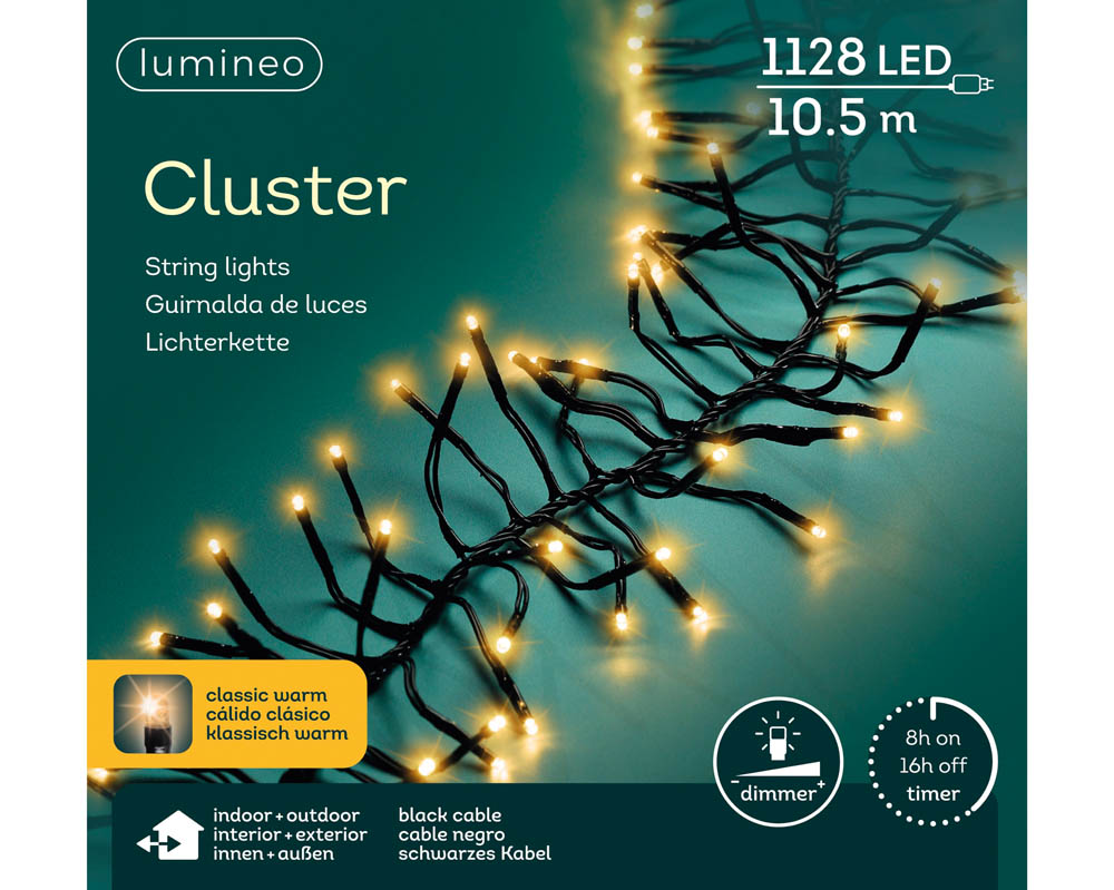 Lumineo Clusterverlichting - Kerstverlichting - 1128 - Klassiek warm wit - 10.5 cm Lumineo Clusterverlichting - Kerstverlichting - 1128 - Klassiek warm wit - 10.5 cm