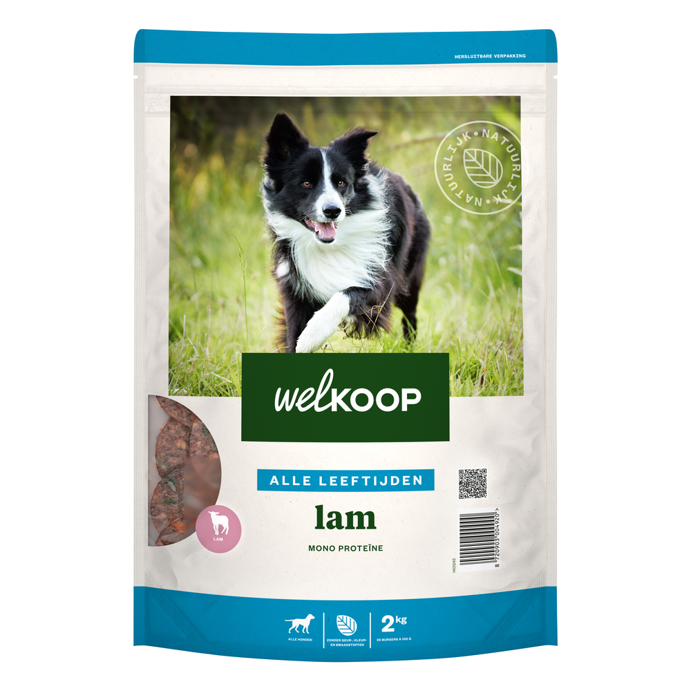 Welkoop Mono Proteïne - Vers Vlees - Hondenvoer - 2 Kilogram - groente, lam
