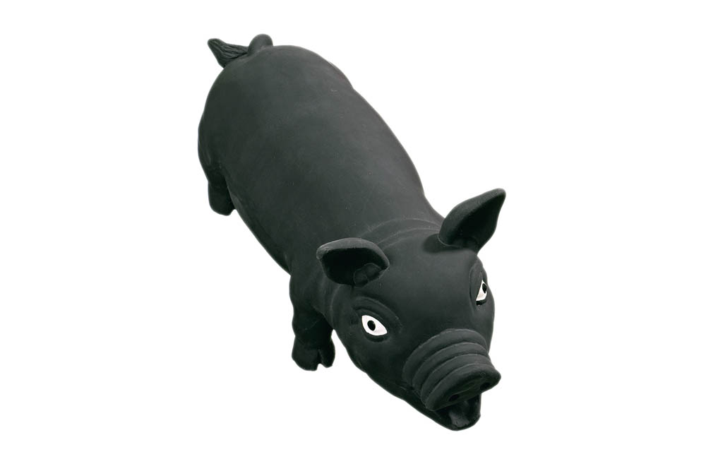 Karlie Varken - Knuffel - Hondenspeelgoed - Zwart - 11x9x33 cm