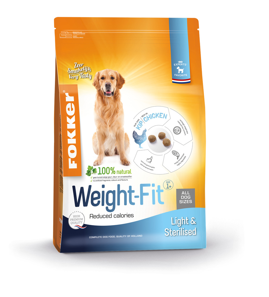 Fokker Weight-Fit - Hondenvoer - 13 Kilogram - kip, rijst
