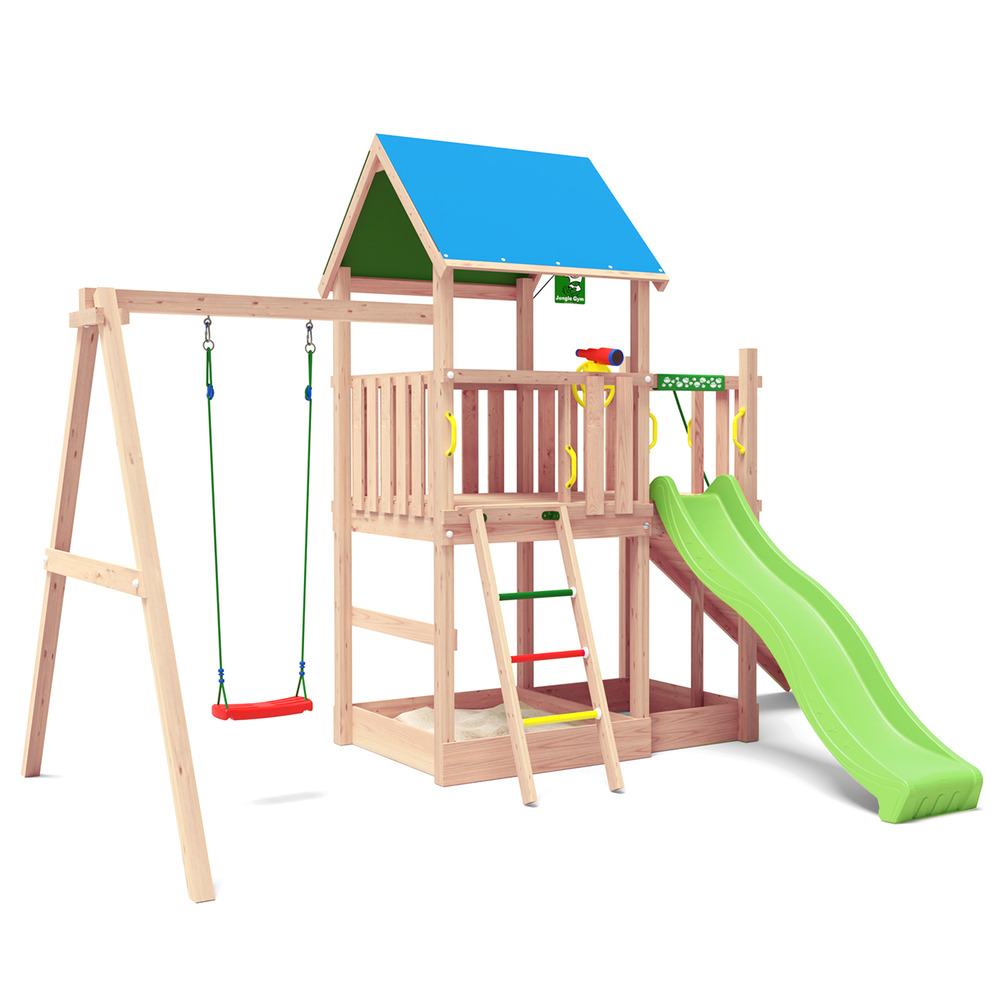 Jungle Gym Kongsberg Douglas - Speeltoestel - Licht groen - Douglas hout Jungle Gym Kongsberg Douglas - Speeltoestel - Licht groen - Douglas hout