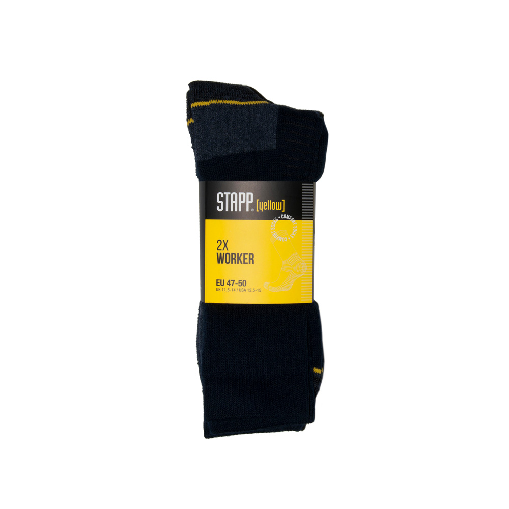 STAPP Yellow Worker - Werksokken - 2-Pack - Blauw - 47-50