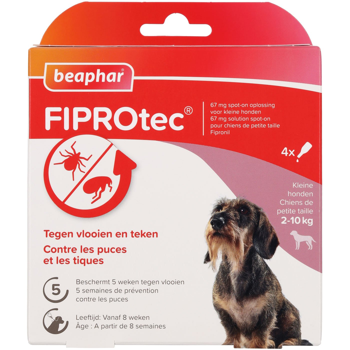 Beaphar Fiprotec Pipet - Anti Vlooien en teken - Hond - 4 Stuks - S
