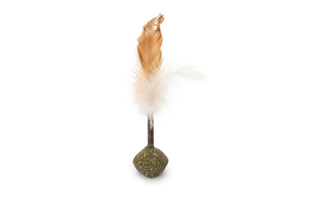 Beeztees Catnip Bal met Matatabi  en veren - Kattenspeeltje
