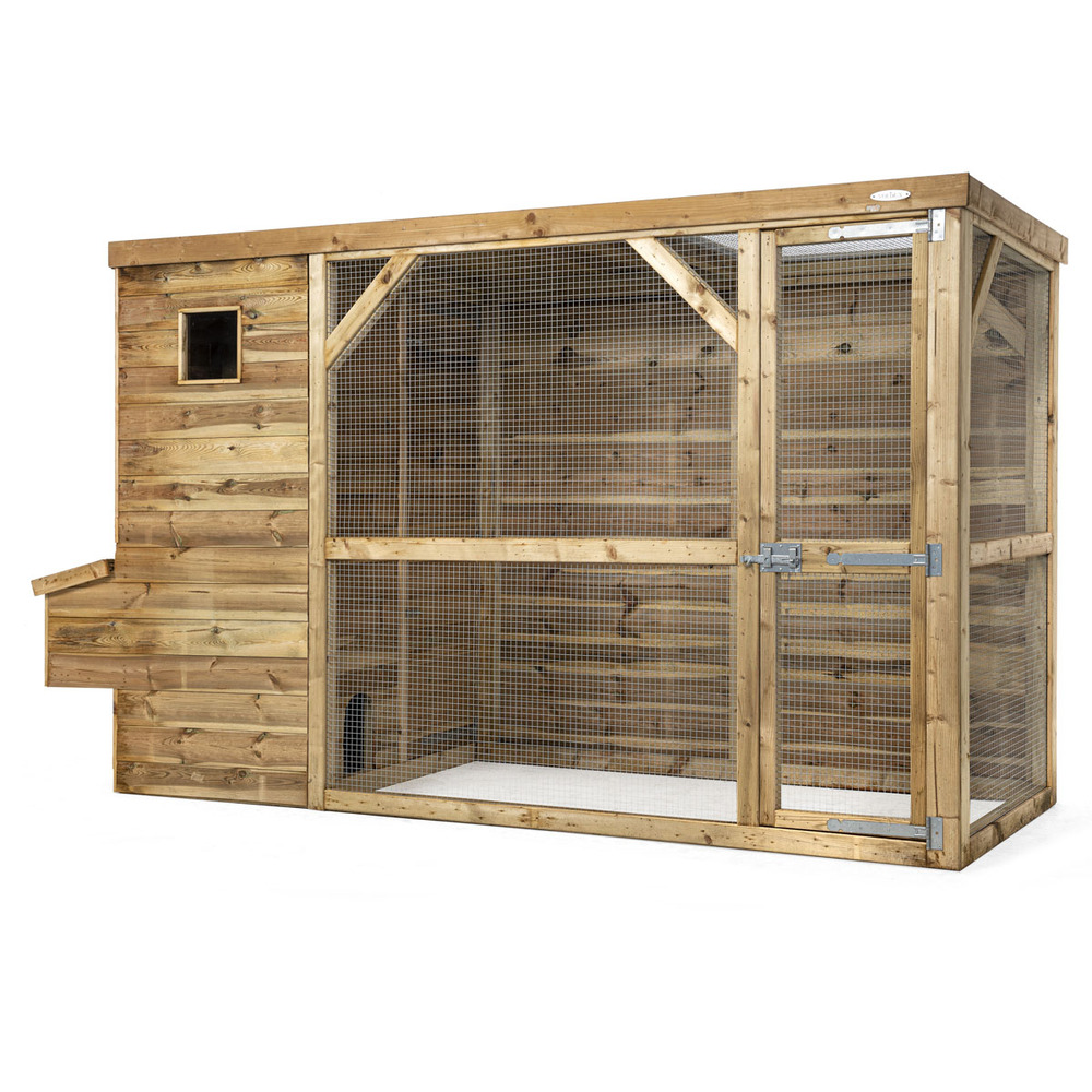 Voldux Toon - Kippenhok met ren - Naturel - Links Voldux Toon - Kippenhok met ren - Naturel - Links