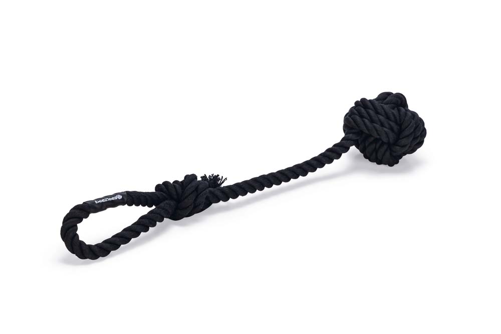 Beeztees Vic Slingertouw - Apporteren - Hondenspeelgoed - zwart - 7x7x8 cm