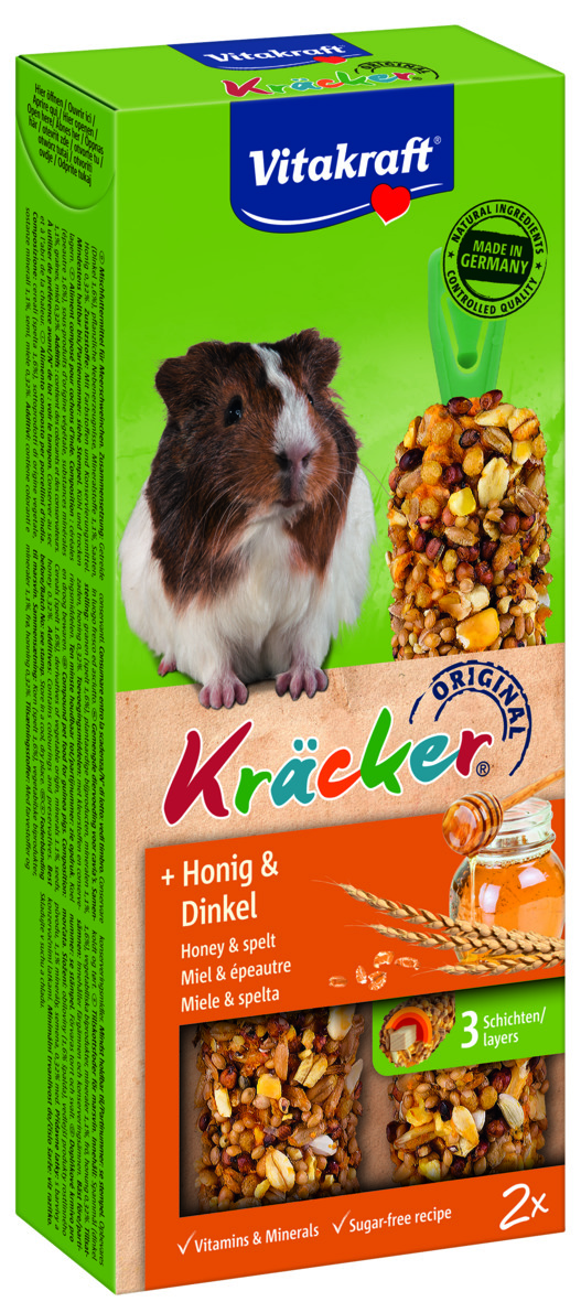 Vitakraft Kräcker 2 in 1 - Caviasnack - Honing Vitakraft Kräcker 2 in 1 - Caviasnack - Honing