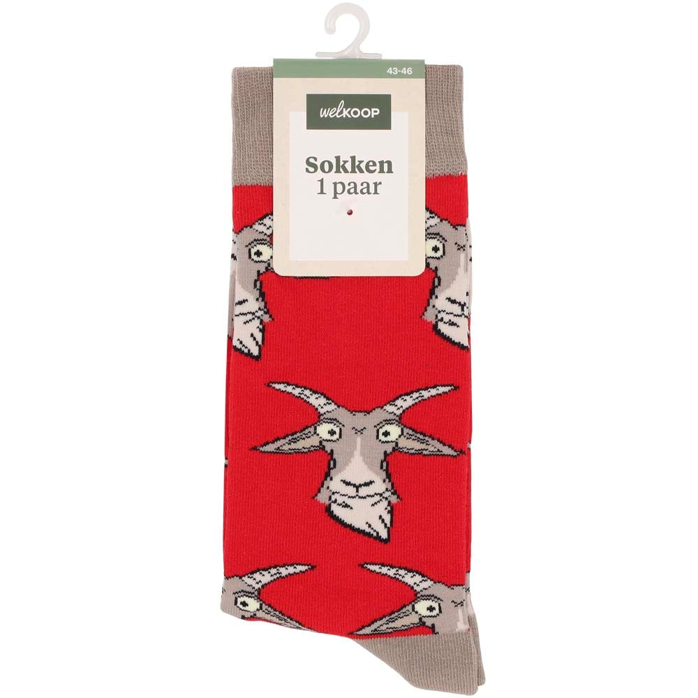 Welkoop Fun Geit - Sokken - Rood - 43-46