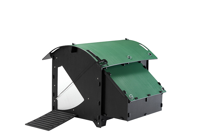 Nestera House - Kippenhok - 4 tot 6 kippen - Zwart/Groen - Rechts - M