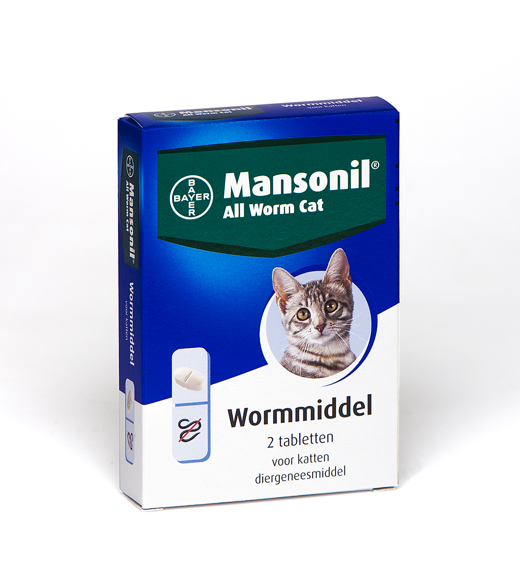 Mansonil All Worm Cat  - Tablet - Ontwormen Kat - 2 Stuks - M