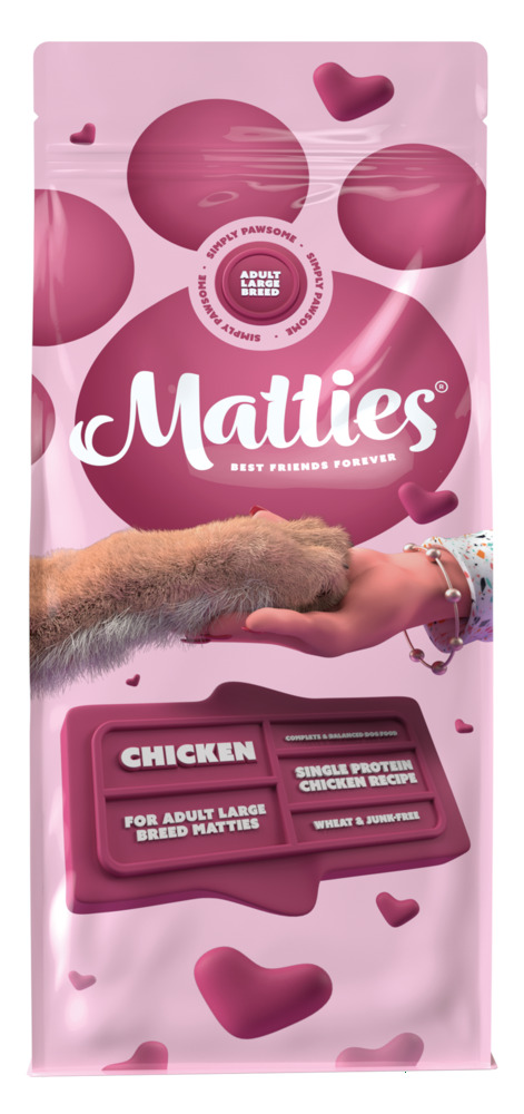 Matties Adult Large Breed - Hondenvoer - 12 Kilogram - kip Matties Adult Large Breed - Hondenvoer - 12 Kilogram - kip