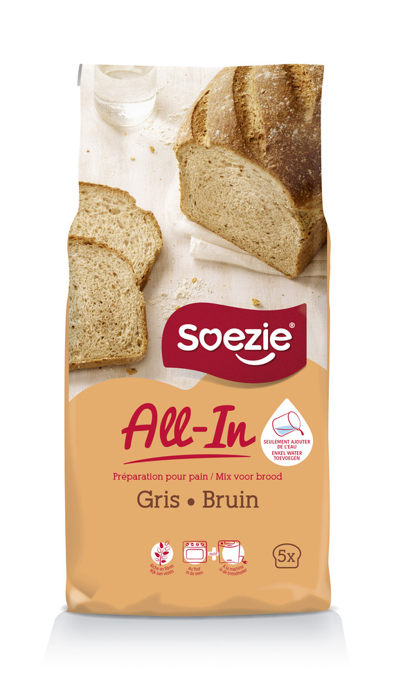 Soezie All-in-mix Bruin brood - Broodmeel - 2.5 Kilogram