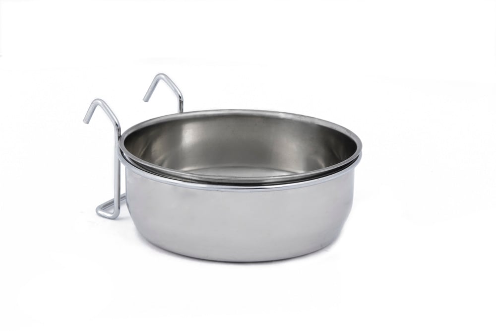 Beeztees Coopcup Inox Met Houder - voer & drinkbak - 0.9 Liter Beeztees Coopcup Inox Met Houder - voer & drinkbak - 0.9 Liter