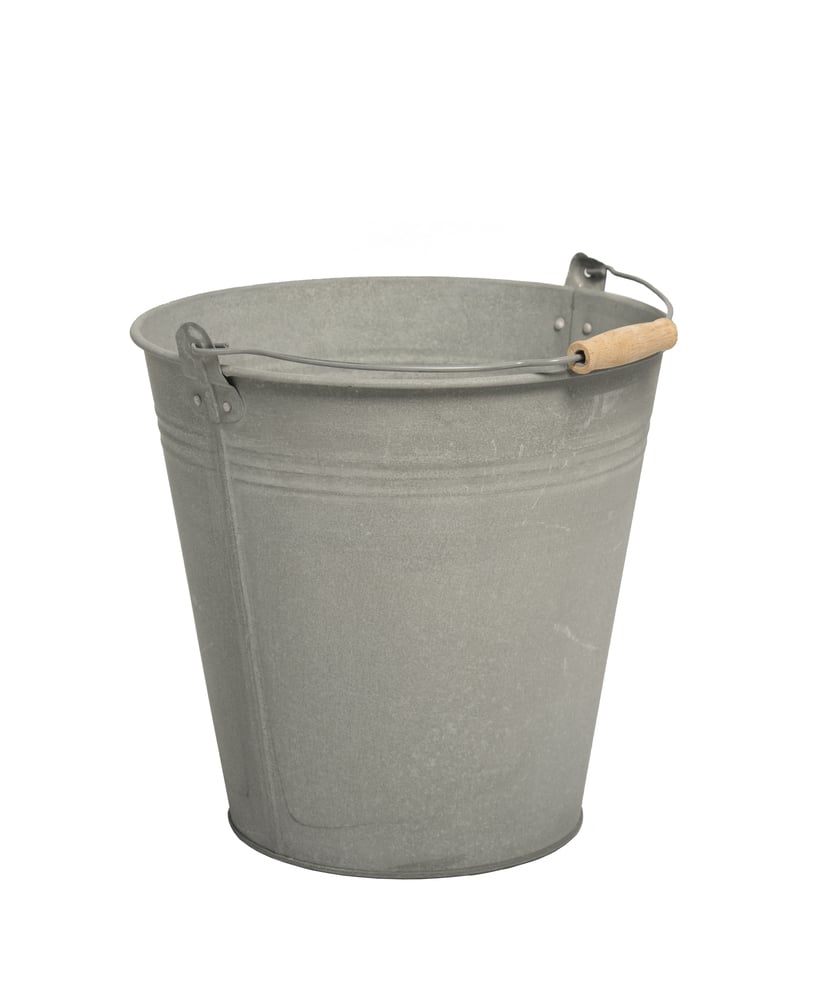 Emmer Zink Old look - Grijs - 25 cm