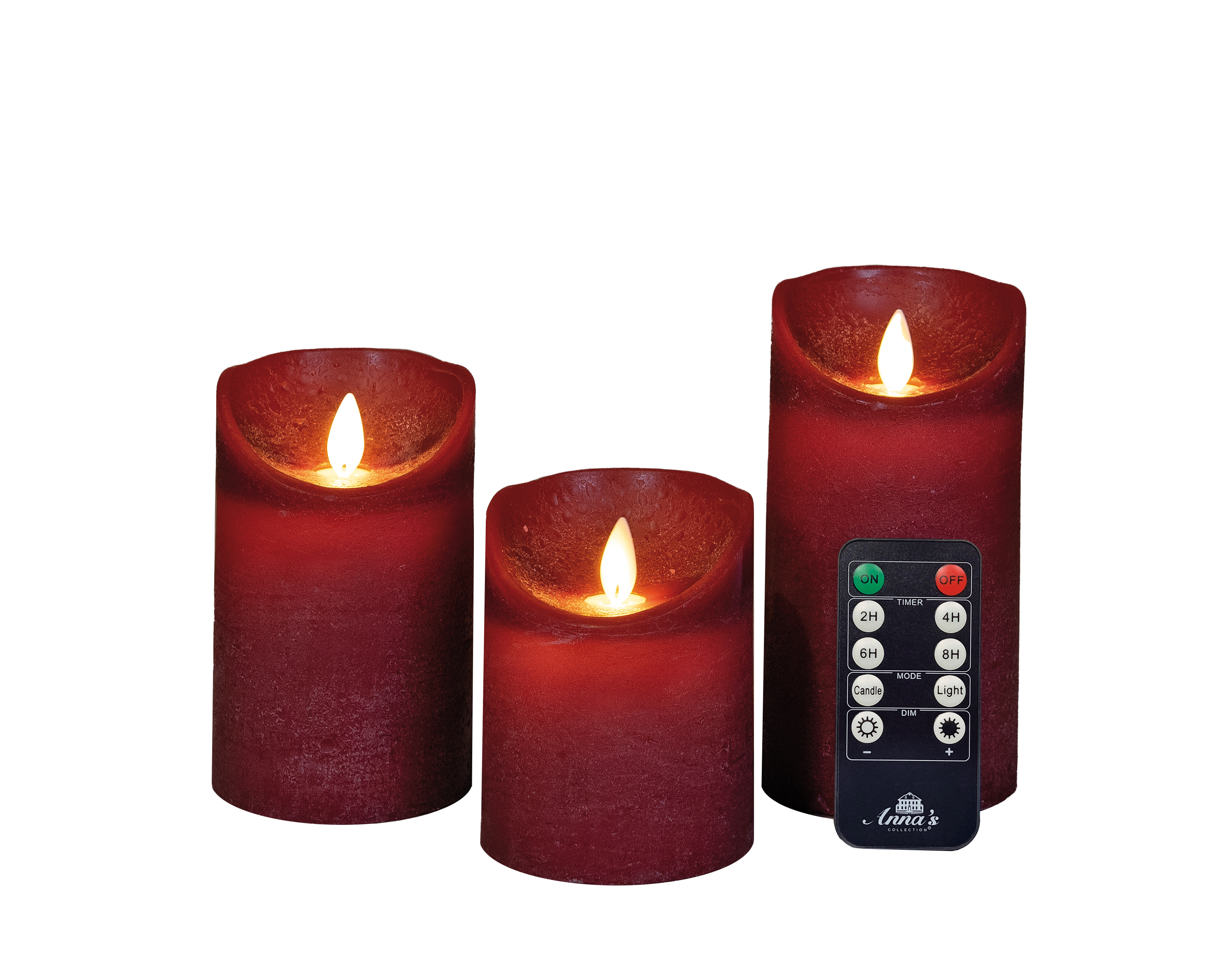 Anna's Collection - LED Stompkaars - 15.7 cm - Bordeaux Anna's Collection - LED Stompkaars - 15.7 cm - Bordeaux