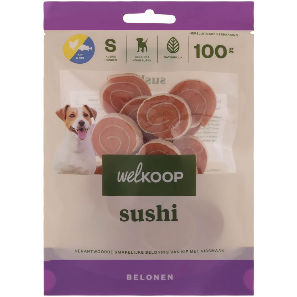 Welkoop Sushi - Hondensnack - 100 Gram - vis, kip - XS