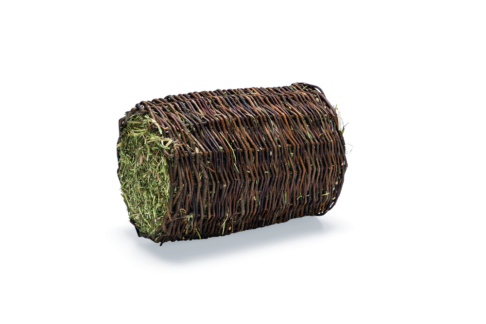 Beeztees Wilgentunnel met hooi M 25x16cm - Knaagdiersnack - M