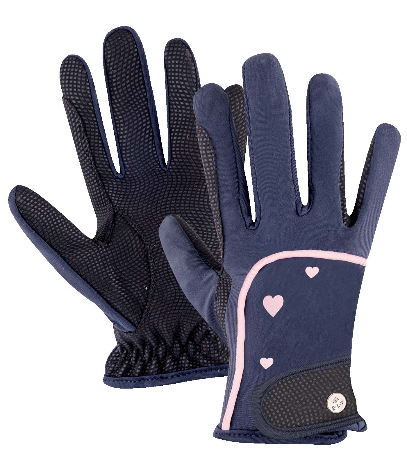 ELT Metropolitan heart - Paardrijhandschoenen - Blauw - 7-9 jaar