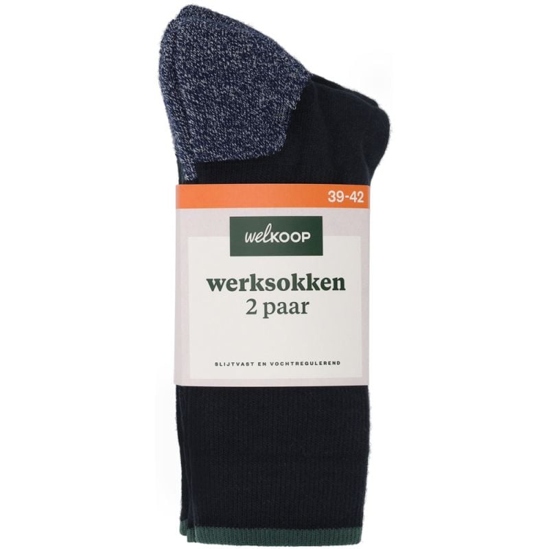 Welkoop - Werksokken - 2-Pack - Blauw - 39-42
