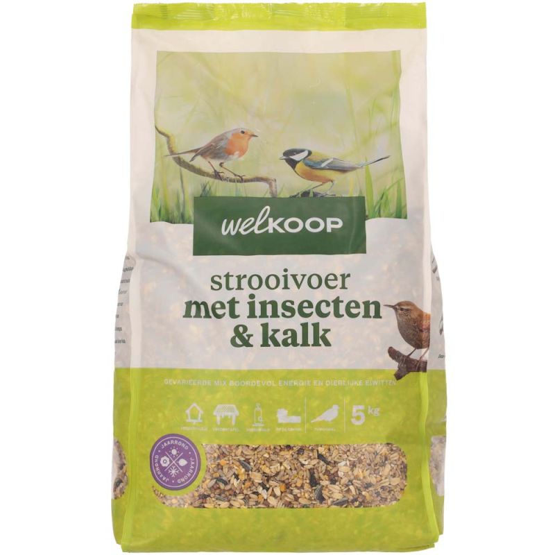 Welkoop - Strooivoer - Tuinvogelvoer - 5 Kilogram - Kalk, insecten