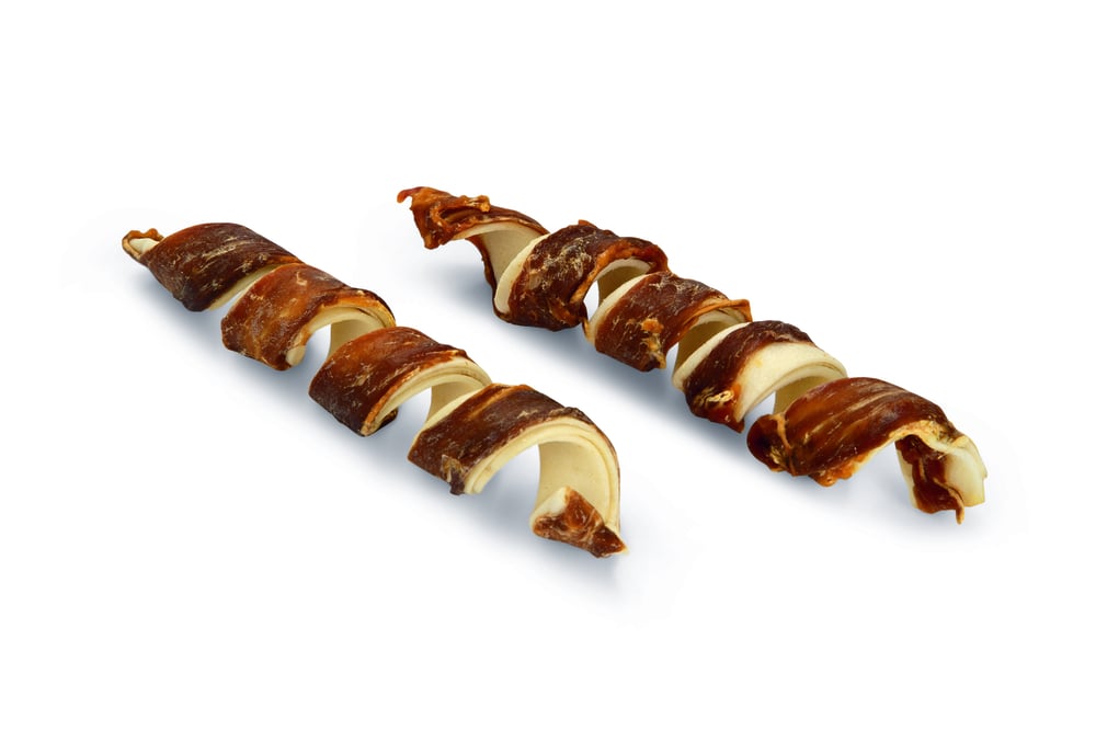 Beeztees Kauwtwister - Hondensnack - 2 Stuks - eend, rund - M