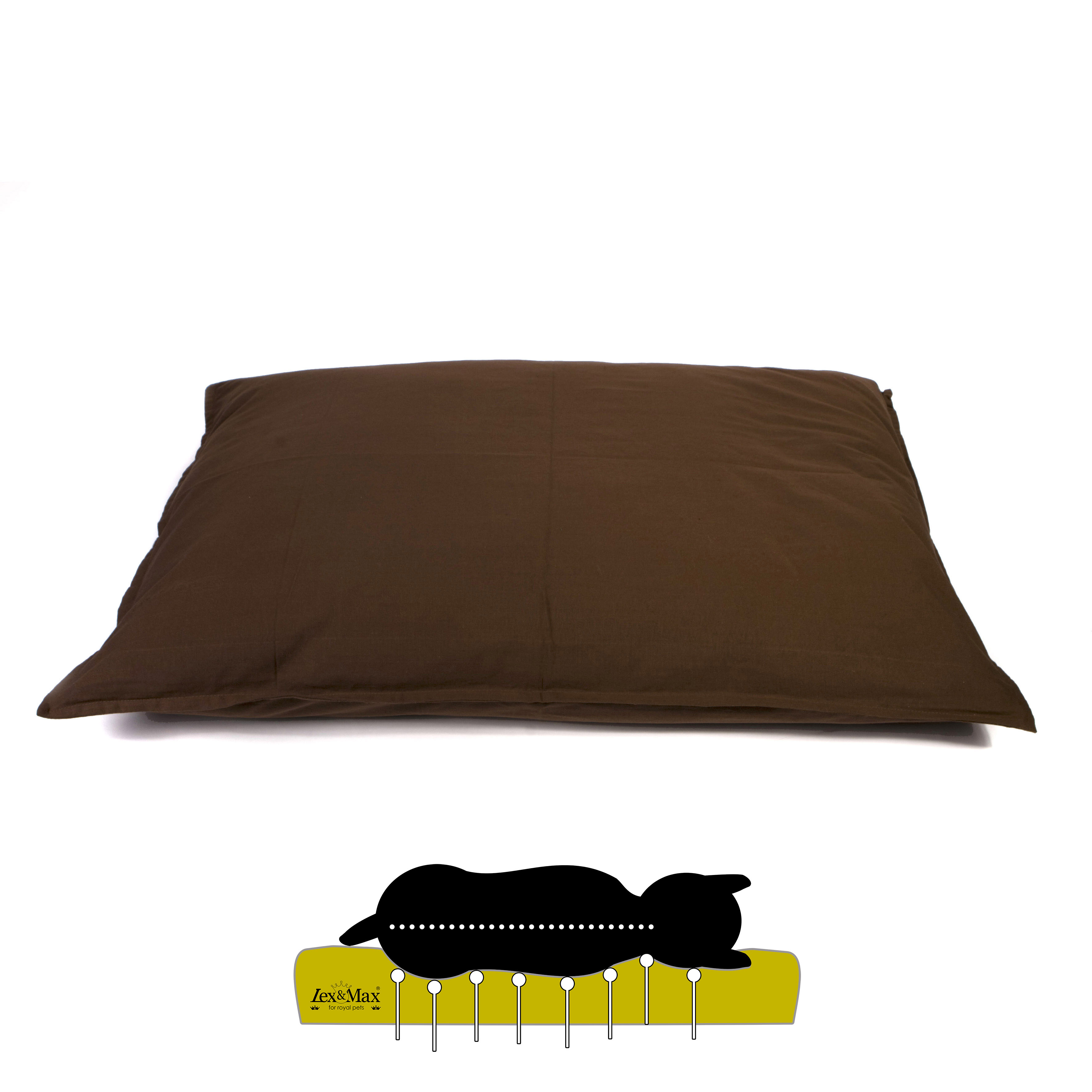 Lex & Max Tivoli - Orthopedisch Hondenkussen - Bruin - 70x100x16 cm - L