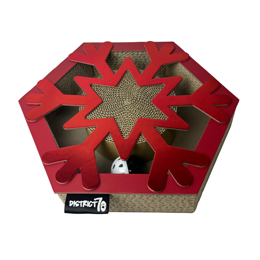 District 70 Snow Flake - Krabspeelgoed Kat - Rood - 6x29x28.5 cm