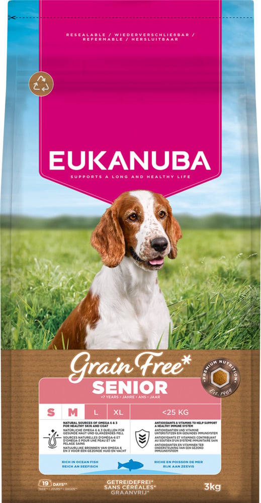  Eukanuba Senior S/M Graanvrij - Hondenvoer - 3 Kilogram - Vis