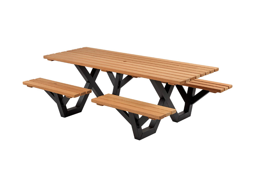 Talen Buitenmeubelen Hardhout - Picknicktafel - Bruin - 76x230x160 cm