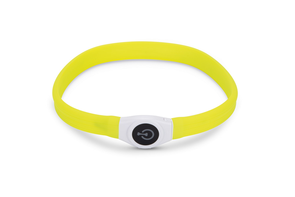Beeztees Safety Gear Glowy USB - Lichtgevende Halsband - Hond - geel - 2.5 cm