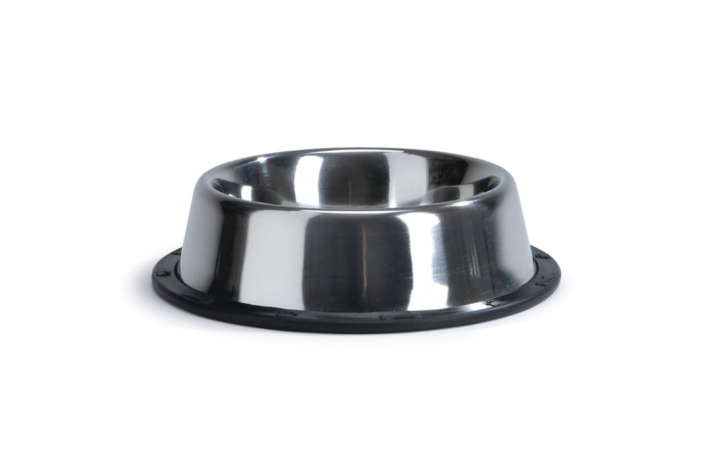 Beeztees Steeldish - Voerbak - Zilver Zwart - 18 cm
