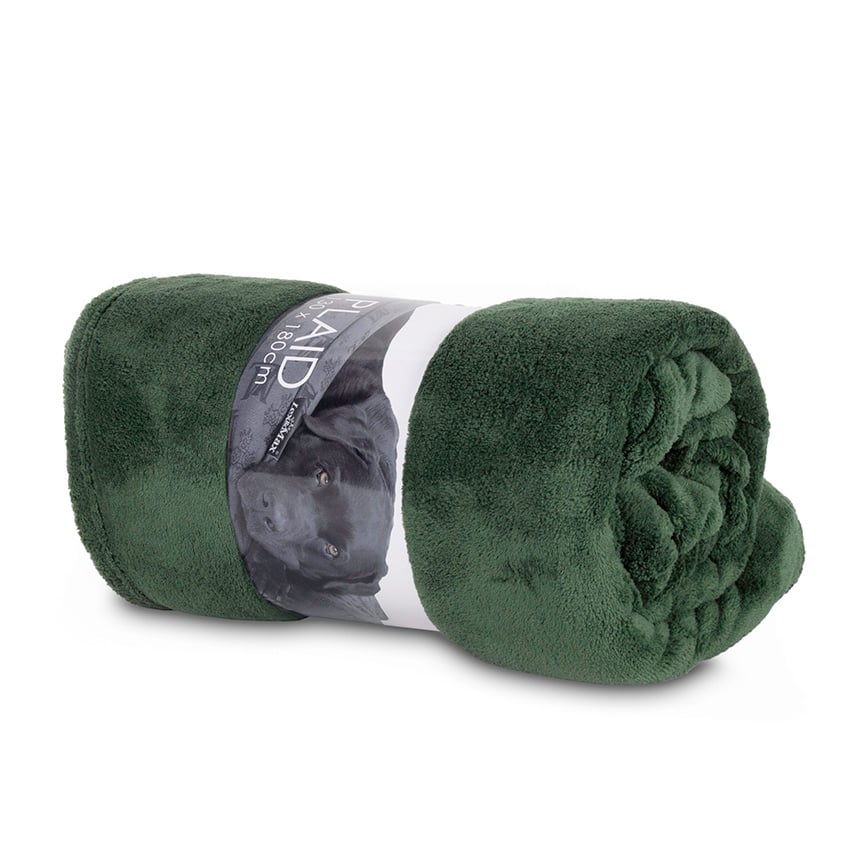 Lex & Max Fleeceplaid - Hondendeken - Donkergroen - 1x180x130 cm