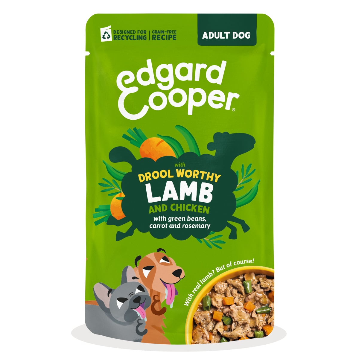 Edgard & Cooper Adult Pouch - Hondenvoer - 150 Gram - kip|lam Edgard & Cooper Adult Pouch - Hondenvoer - 150 Gram - kip|lam